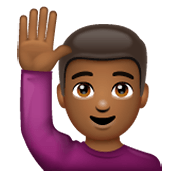 🙋🏾‍♂️ Emoji Homem Levantando A Mão: Pele Morena Escura na WhatsApp 2.19.244.