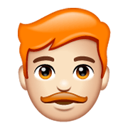 👨🏻‍🦰 Emoji Mann: helle Hautfarbe, rotes Haar WhatsApp 2.19.244.