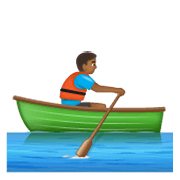🚣🏾‍♂️ Emoji Hombre Remando En Un Bote: Tono De Piel Oscuro Medio en WhatsApp 2.19.244.