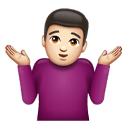 Emoji 🤷🏻‍♂️ Uomo Che Scrolla Le Spalle: Carnagione Chiara su WhatsApp 2.19.244.