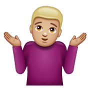 Emoji 🤷🏼‍♂️ Uomo Che Scrolla Le Spalle: Carnagione Abbastanza Chiara su WhatsApp 2.19.244.
