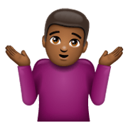 🤷🏾‍♂️ Emoji Homem Dando De Ombros: Pele Morena Escura na WhatsApp 2.19.244.