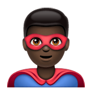 Émoji 🦸🏿‍♂️ Super-héros Homme : Peau Foncée sur WhatsApp 2.19.244.