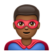 🦸🏾‍♂️ Emoji Homem Super-herói: Pele Morena Escura na WhatsApp 2.19.244.