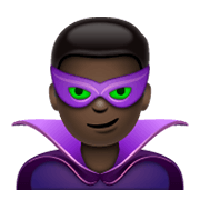 Emoji 🦹🏿‍♂️ Supercattivo Uomo: Carnagione Scura su WhatsApp 2.19.244.