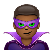 🦹🏾‍♂️ Emoji Homem Supervilão: Pele Morena Escura na WhatsApp 2.19.244.
