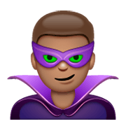 Emoji 🦹🏽‍♂️ Supercattivo Uomo: Carnagione Olivastra su WhatsApp 2.19.244.