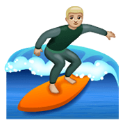 Emoji 🏄🏼‍♂️ Surfista Uomo: Carnagione Abbastanza Chiara su WhatsApp 2.19.244.