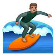 🏄🏽‍♂️ Emoji Hombre Haciendo Surf: Tono De Piel Medio en WhatsApp 2.19.244.