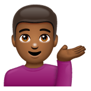 Emoji 💁🏾‍♂️ Uomo Con Suggerimento: Carnagione Abbastanza Scura su WhatsApp 2.19.244.
