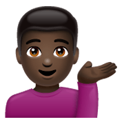 Emoji 💁🏿‍♂️ Uomo Con Suggerimento: Carnagione Scura su WhatsApp 2.19.244.