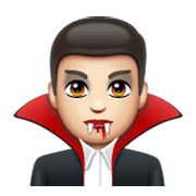 Emoji 🧛🏻‍♂️ Vampiro Uomo: Carnagione Chiara su WhatsApp 2.19.244.