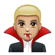 Emoji 🧛🏼‍♂️ Vampiro Uomo: Carnagione Abbastanza Chiara su WhatsApp 2.19.244.