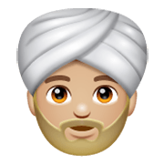 👳🏼‍♂️ Emoji Hombre Con Turbante: Tono De Piel Claro Medio en WhatsApp 2.19.244.