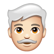 👨🏻‍🦳 Emoji Mann: helle Hautfarbe, weißes Haar WhatsApp 2.19.244.