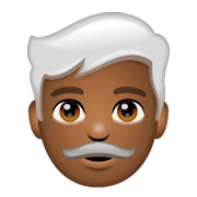 👨🏾‍🦳 Emoji Mann: mitteldunkle Hautfarbe, weißes Haar WhatsApp 2.19.244.