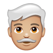 Emoji 👨🏼‍🦳 Uomo: Carnagione Abbastanza Chiara E Capelli Bianchi su WhatsApp 2.19.244.