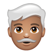 👨🏽‍🦳 Emoji Homem: Pele Morena E Cabelo Branco na WhatsApp 2.19.244.