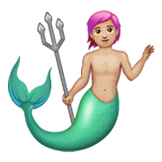 🧜🏼‍♂️ Emoji Sirena Hombre: Tono De Piel Claro Medio en WhatsApp 2.19.244.