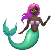 🧜🏿 Emoji Persona Sirena: Tono De Piel Oscuro en WhatsApp 2.19.244.