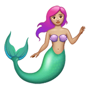 🧜🏼 Emoji Persona Sirena: Tono De Piel Claro Medio en WhatsApp 2.19.244.