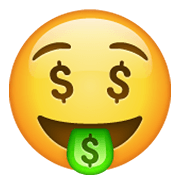 🤑 Emoji Rosto Com Cifrões na WhatsApp 2.19.244.