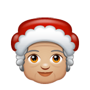 🤶🏼 Emoji Mamá Noel: Tono De Piel Claro Medio en WhatsApp 2.19.244.