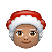 Émoji 🤶🏽 Mère Noël : Peau Légèrement Mate sur WhatsApp 2.19.244.
