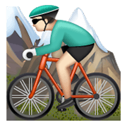 🚵🏻 Emoji Mountainbiker(in): helle Hautfarbe WhatsApp 2.19.244.