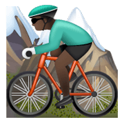 🚵🏿 Emoji Persona En Bicicleta De Montaña: Tono De Piel Oscuro en WhatsApp 2.19.244.