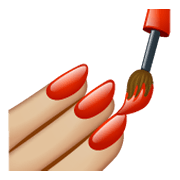 💅🏼 Emoji Pintarse Las Uñas: Tono De Piel Claro Medio en WhatsApp 2.19.244.