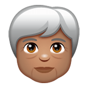 Émoji 🧓🏽 Personne âgée : Peau Légèrement Mate sur WhatsApp 2.19.244.