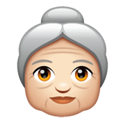 👵🏻 Emoji ältere Frau: helle Hautfarbe WhatsApp 2.19.244.