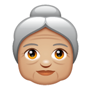 Emoji 👵🏼 Donna Anziana: Carnagione Abbastanza Chiara su WhatsApp 2.19.244.