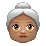 Emoji 👵🏽 Donna Anziana: Carnagione Olivastra su WhatsApp 2.19.244.