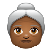 Émoji 👵🏾 Femme âgée : Peau Mate sur WhatsApp 2.19.244.