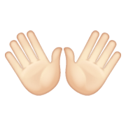 👐🏻 Emoji Mãos Abertas: Pele Clara na WhatsApp 2.19.244.