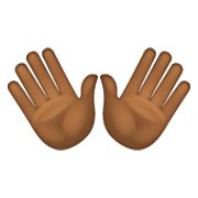 👐🏾 Emoji Mãos Abertas: Pele Morena Escura na WhatsApp 2.19.244.