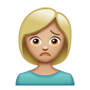 🙍🏼 Emoji Persona Frunciendo El Ceño: Tono De Piel Claro Medio en WhatsApp 2.19.244.