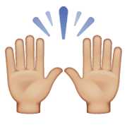 🙌🏼 Emoji zwei erhobene Handflächen: mittelhelle Hautfarbe WhatsApp 2.19.244.