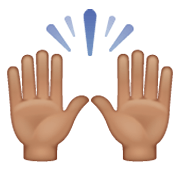 🙌🏽 Emoji Manos Levantadas Celebrando: Tono De Piel Medio en WhatsApp 2.19.244.