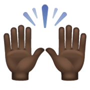 🙌🏿 Emoji zwei erhobene Handflächen: dunkle Hautfarbe WhatsApp 2.19.244.