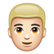 Emoji 👱🏻 Persona Bionda: Carnagione Chiara su WhatsApp 2.19.244.
