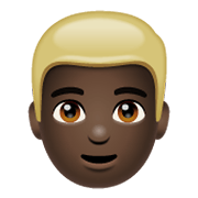 👱🏿 Emoji Pessoa: Pele Escura E Cabelo Louro na WhatsApp 2.19.244.