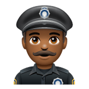 👮🏾 Emoji Policial: Pele Morena Escura na WhatsApp 2.19.244.
