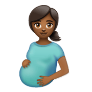 🤰🏾 Emoji Mujer Embarazada: Tono De Piel Oscuro Medio en WhatsApp 2.19.244.