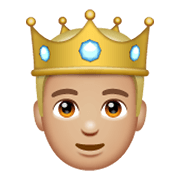 🤴🏼 Emoji Príncipe: Tono De Piel Claro Medio en WhatsApp 2.19.244.