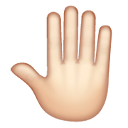 Emoji 🤚🏻 Dorso Mano Alzata: Carnagione Chiara su WhatsApp 2.19.244.