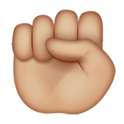 ✊🏼 Emoji erhobene Faust: mittelhelle Hautfarbe WhatsApp 2.19.244.