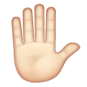 ✋🏻 Emoji Mão Levantada: Pele Clara na WhatsApp 2.19.244.
